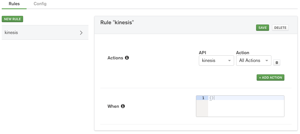 AWS Kinesis rule.