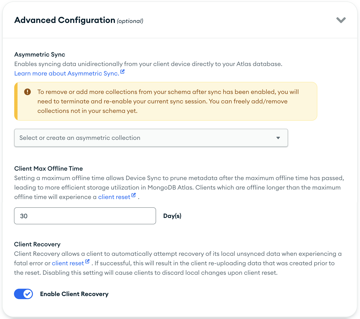 Advanced Configuration section in the App Services UI