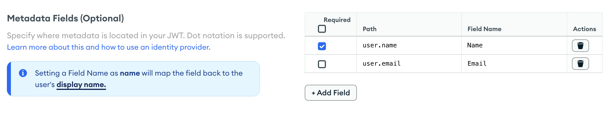 Add metadata required/optional, path, and name in the App Services UI