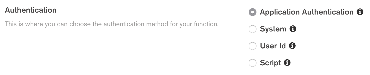 The authentication configuration input in the UI