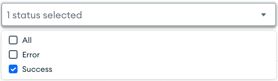 The dropdown to select which log statuses to forward