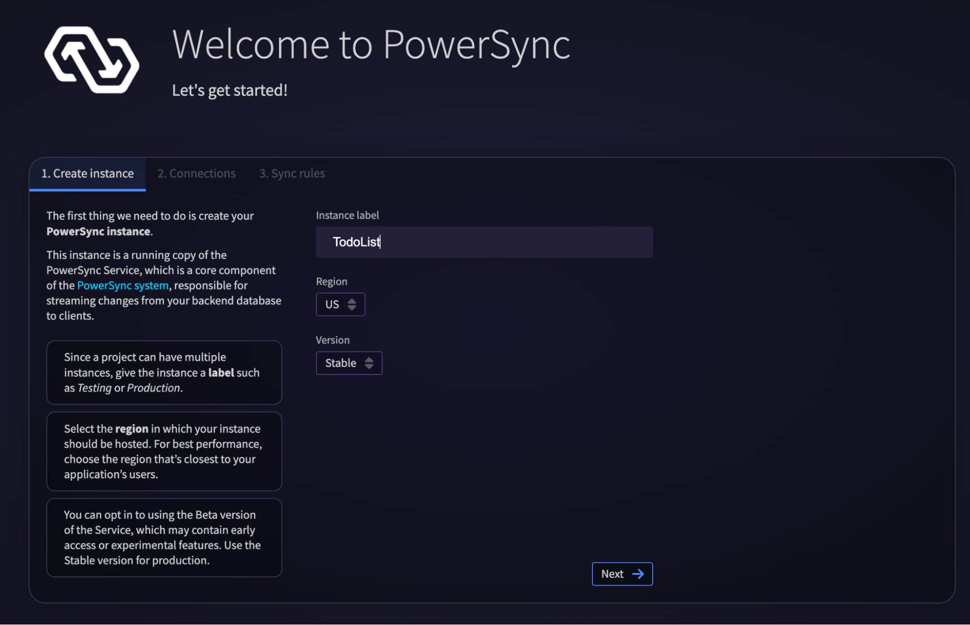 Screenshot of the UI