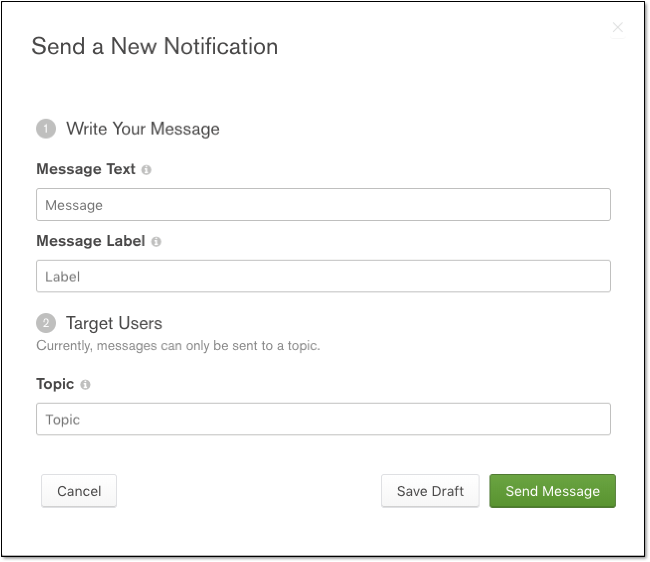 Sending a new Push Notification